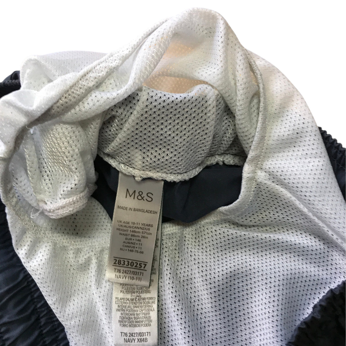 M&S 10-11 years navy blue swim trunks polyester