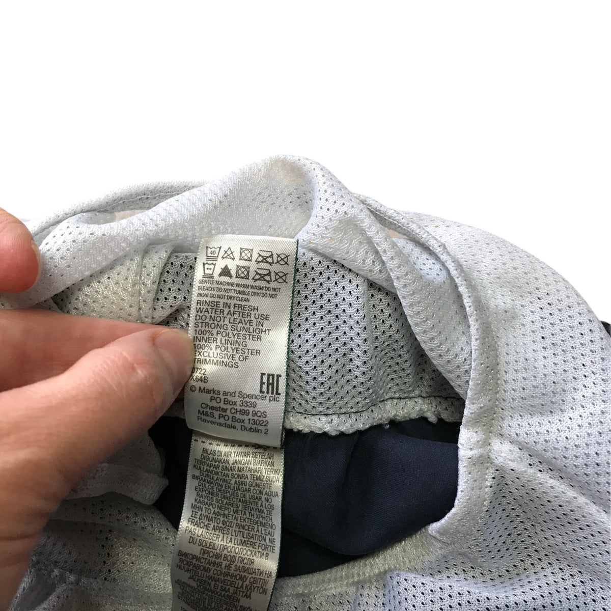 M&S 10-11 years navy blue swim trunks polyester