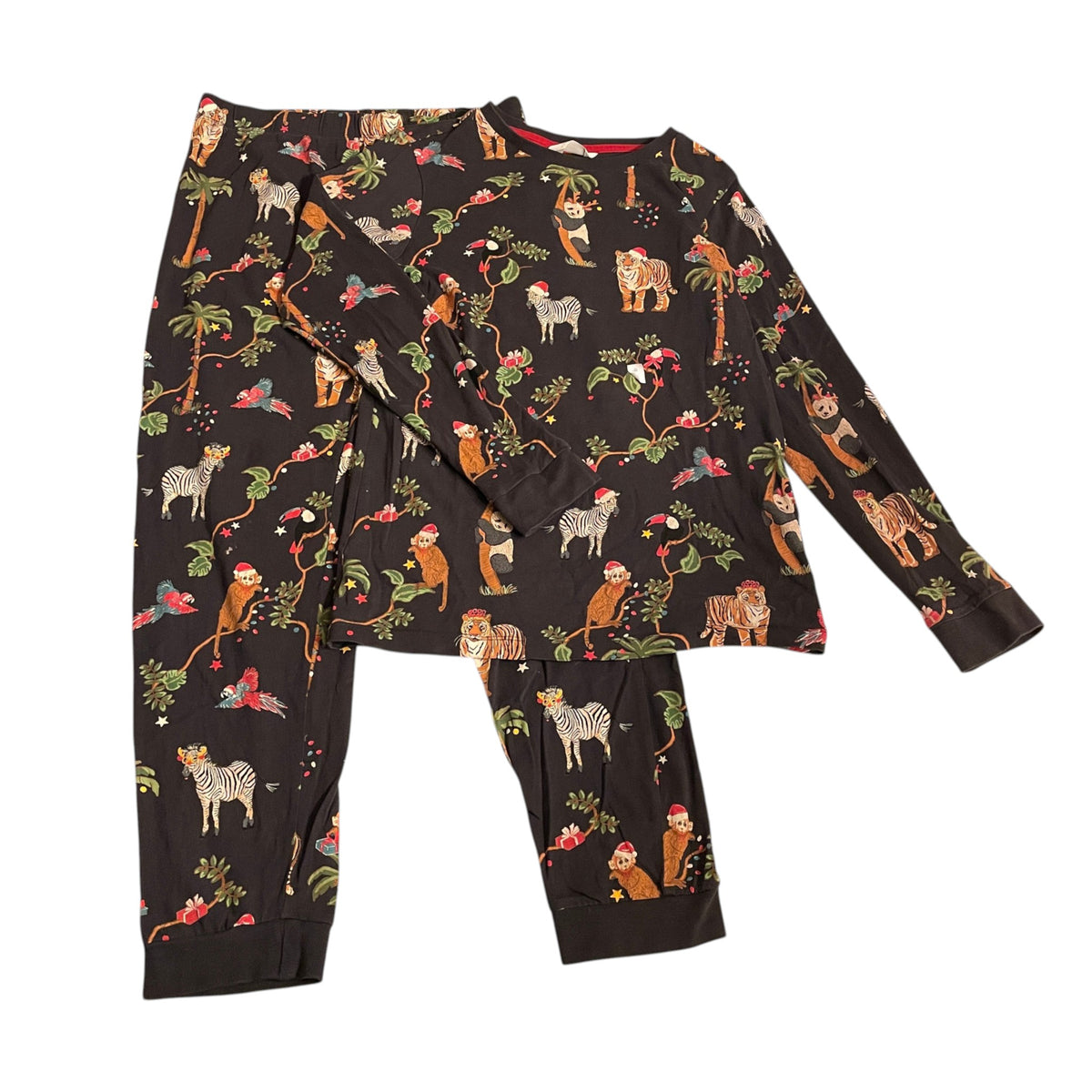M&S 11-12 years black Christmas animals pyjama set cotton