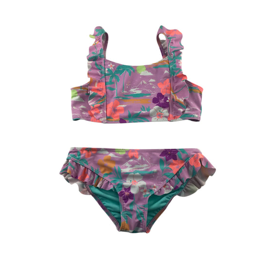 M&S 12-13 years lilac 2-piece swimsuit polyester elastane