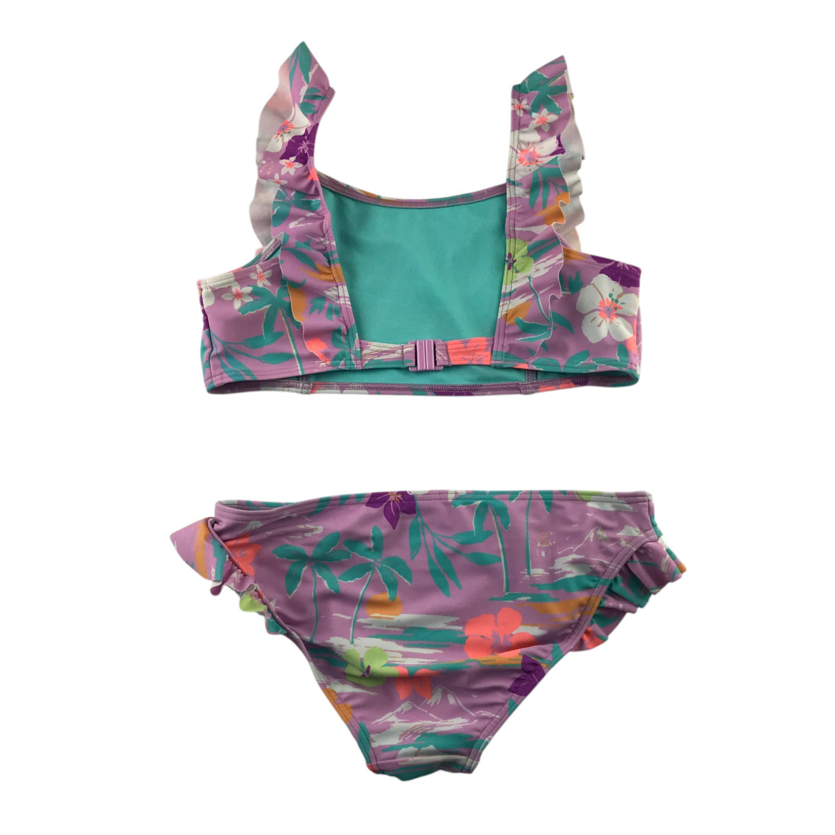 M&S 12-13 years lilac 2-piece swimsuit polyester elastane