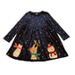 M&S 4-5 years navy blue festive polka dot cotton dress