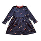 M&S 4-5 years navy blue festive unicorn cotton dress