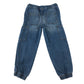 M&S 5-6 years blue cotton jeans barrel leg jogger style