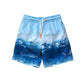 M&S 5-6 years blue swim trunks sharks polyester