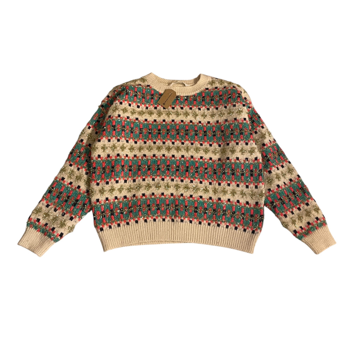 M&S 5-6 years multicolour knitted pattern jumper polyester blend