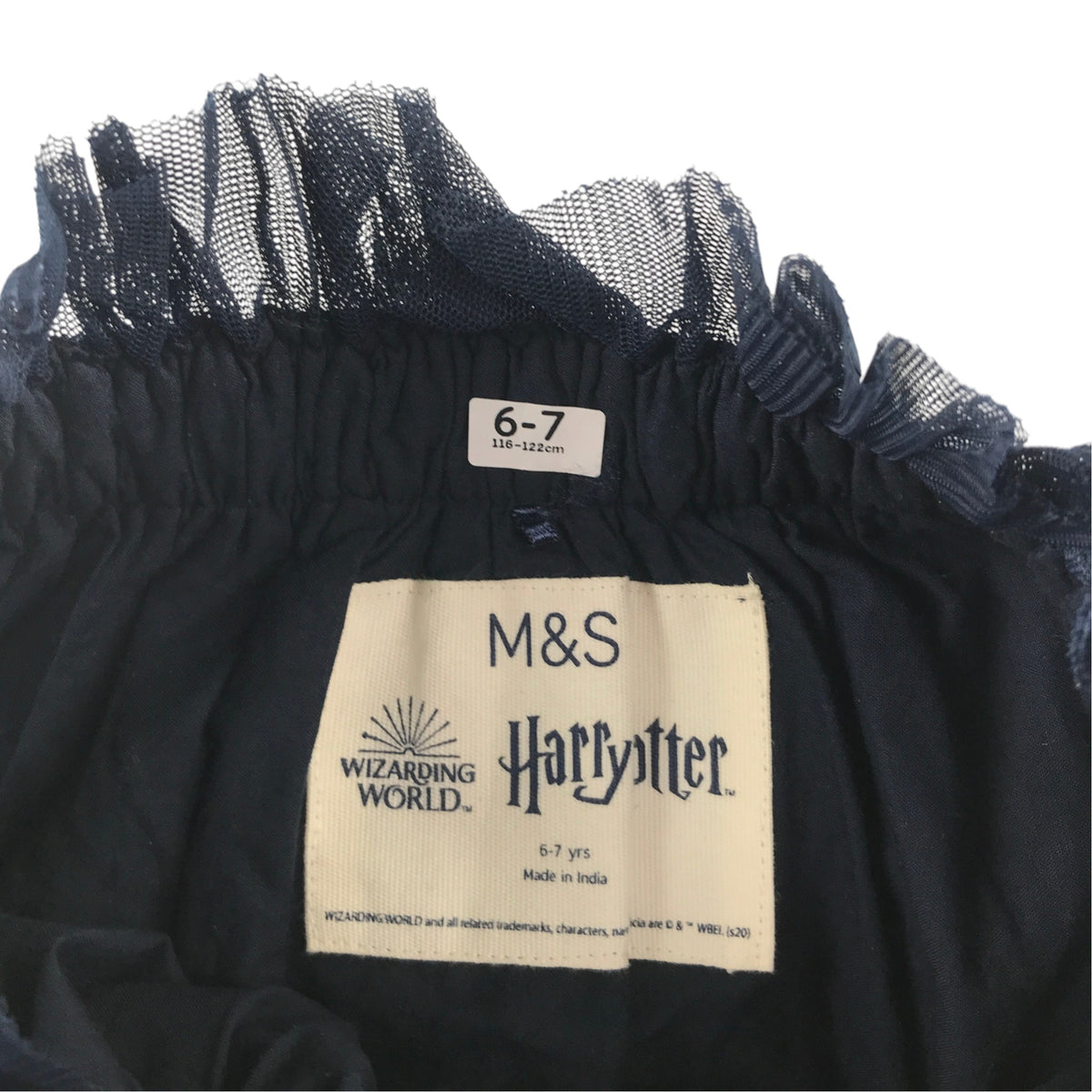 M&S 6-7 years navy blue midi skirt Harry Potter Hogwarts polyester cotton