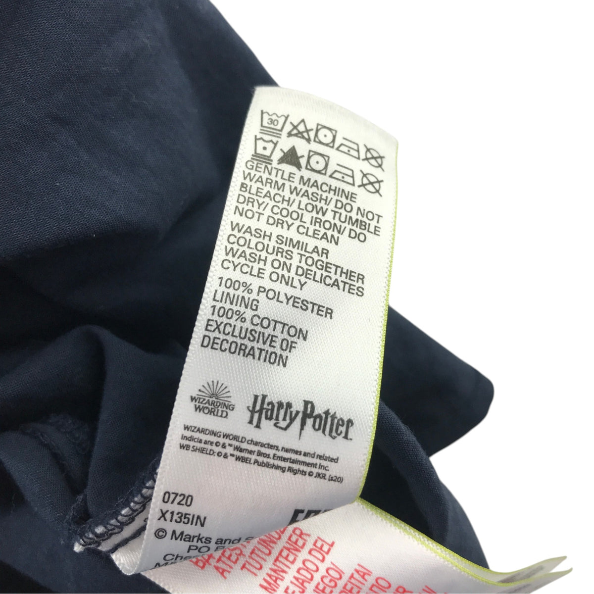 M&S 6-7 years navy blue midi skirt Harry Potter Hogwarts polyester cotton