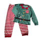 M&S 7-8 years green and red Christmas elf pyjama set polyester elastane