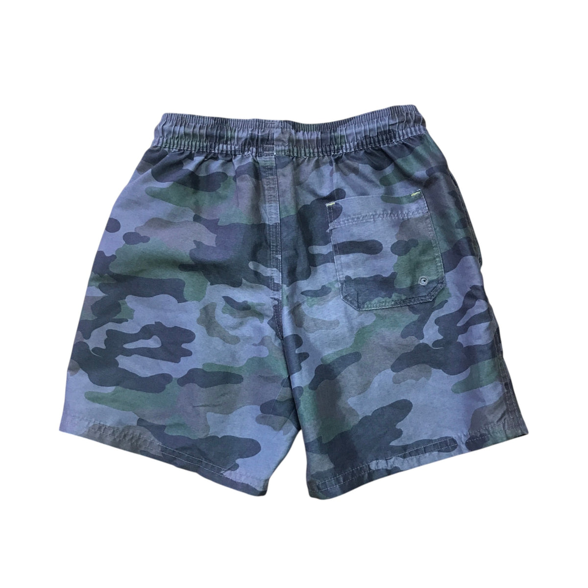 M&S 7-8 years grey and green tone swim trunks camouflage pattern polyester