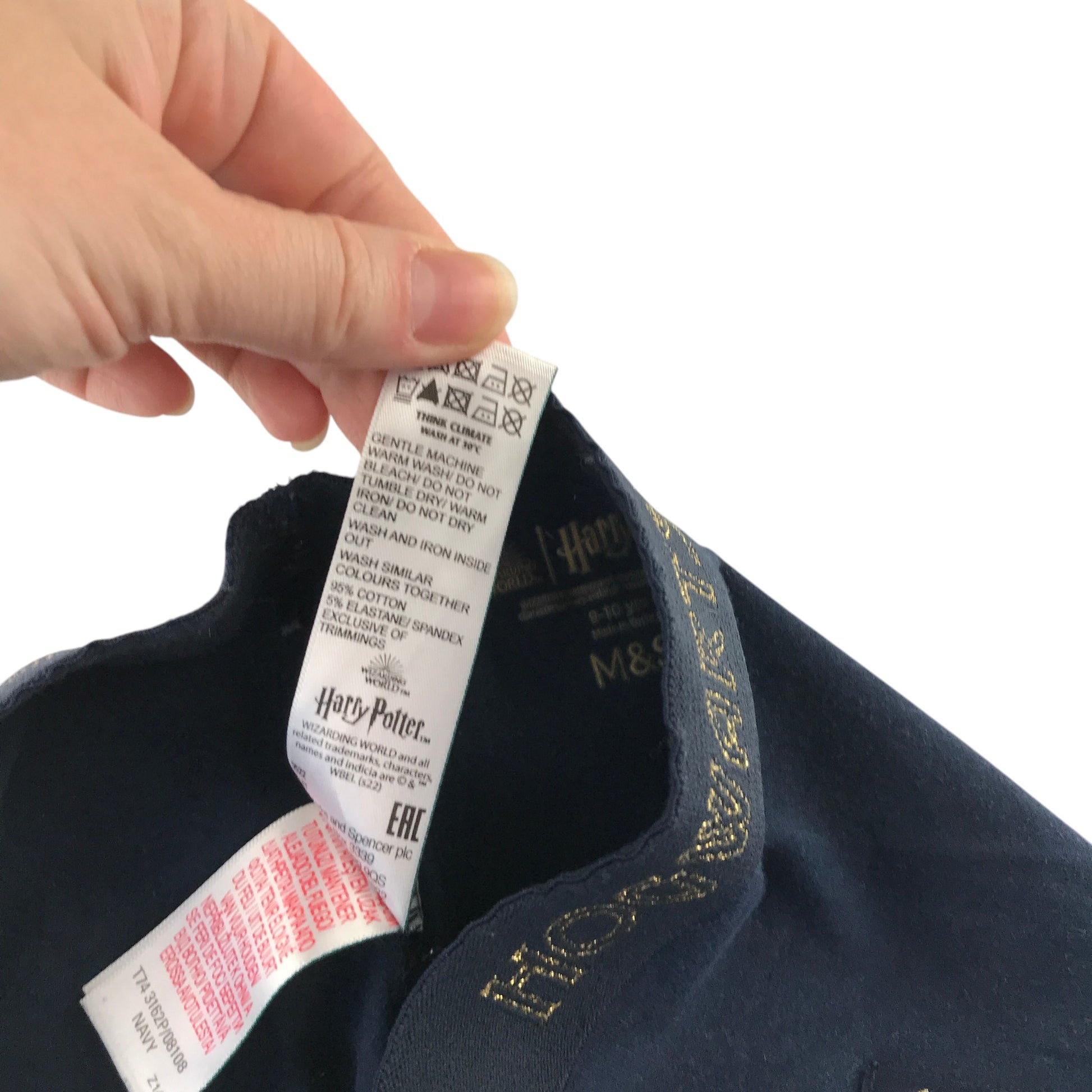 M&S 9-10 years navy blue Harry Potter cotton elastane
