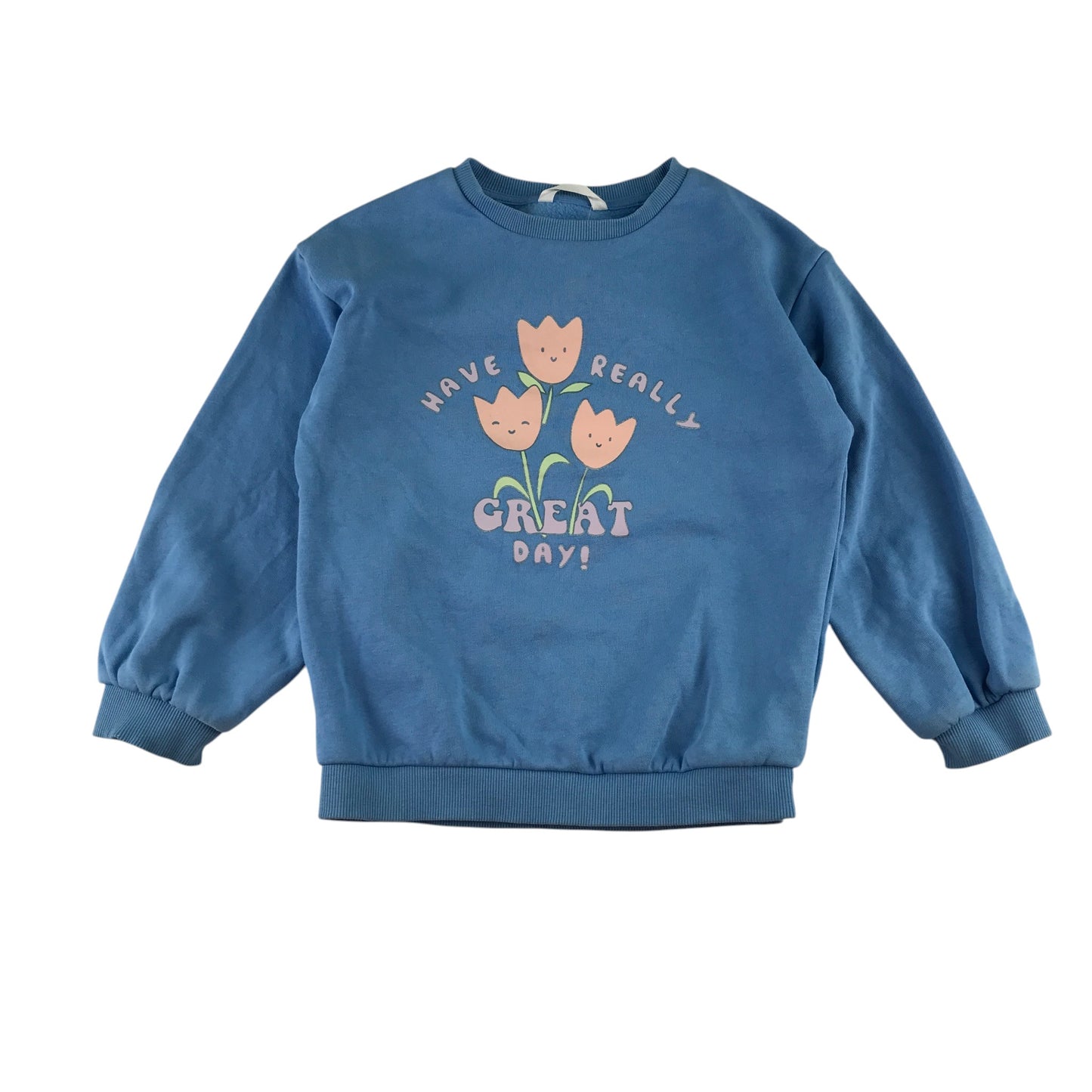M&S and F&F 6-8 years blue sweater and jeans budle flowers