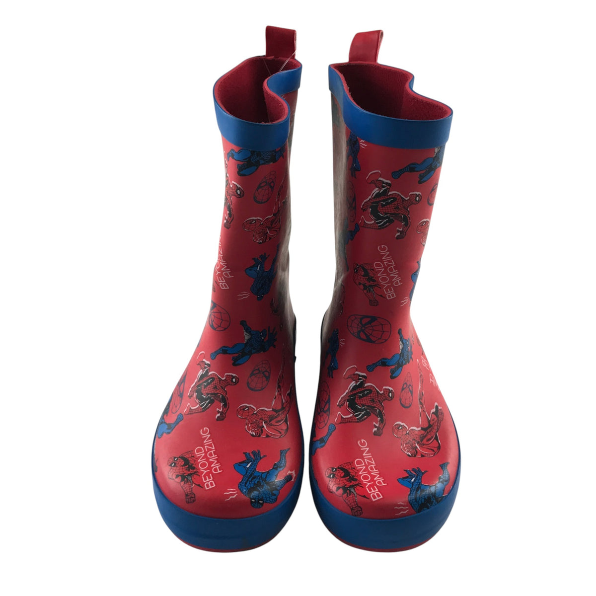 M&S size UK 12 red wellies Spiderman