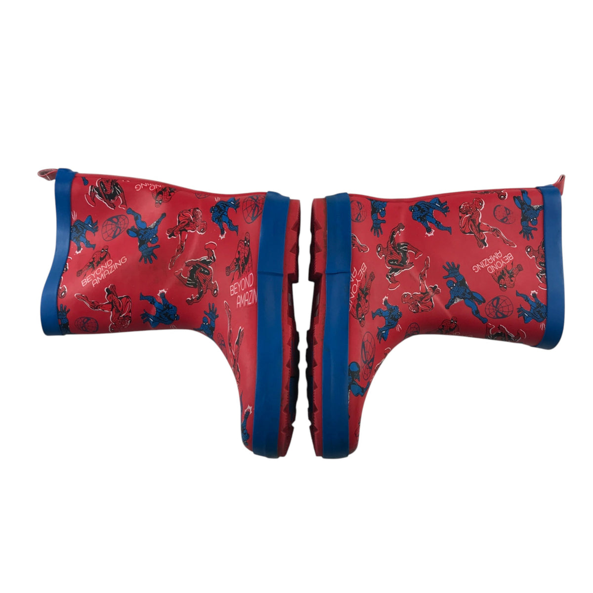 M&S size UK 12 red wellies Spiderman