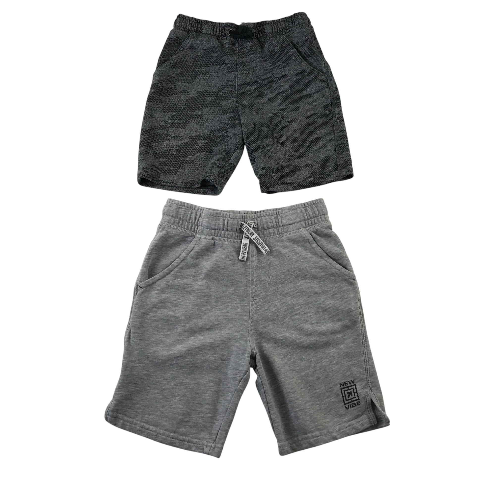 M&S and F&F 7-8 years shorts bundle grey jersey cotton polyester