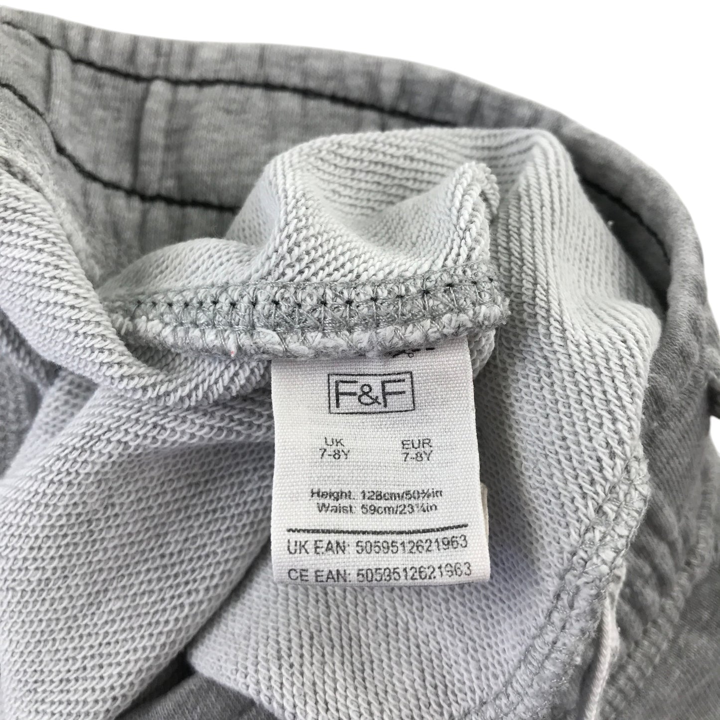 M&S and F&F 7-8 years shorts bundle grey jersey cotton polyester