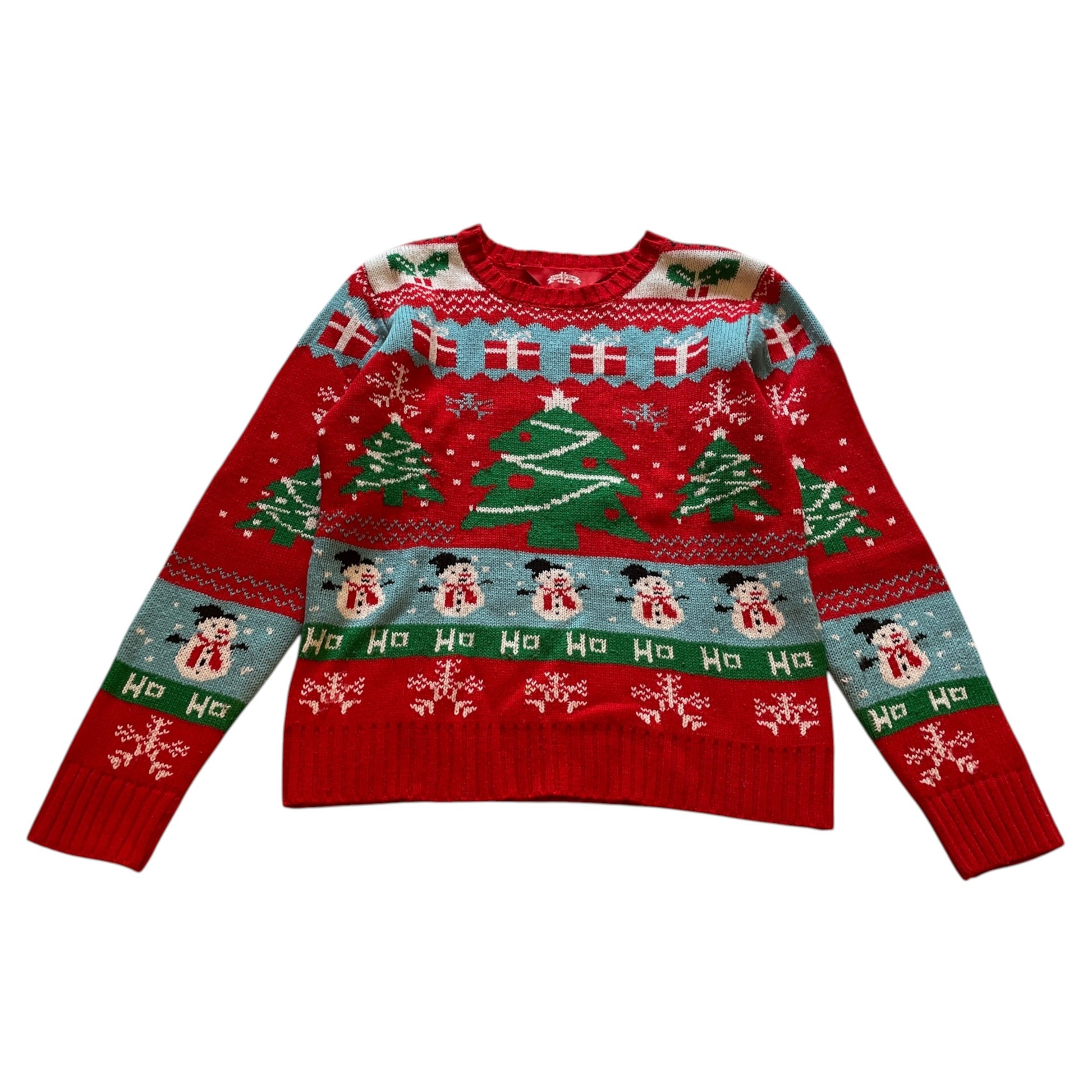 Made by Elves 9-10 years red Christmas jumper acrylic