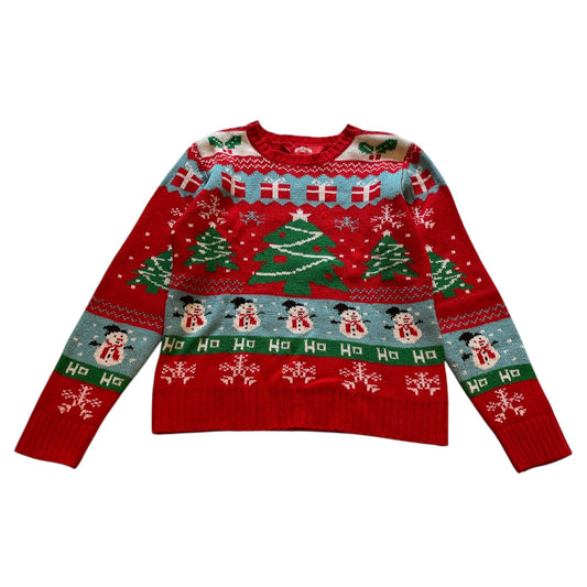 Made by Elves 9-10 years red Christmas jumper acrylic