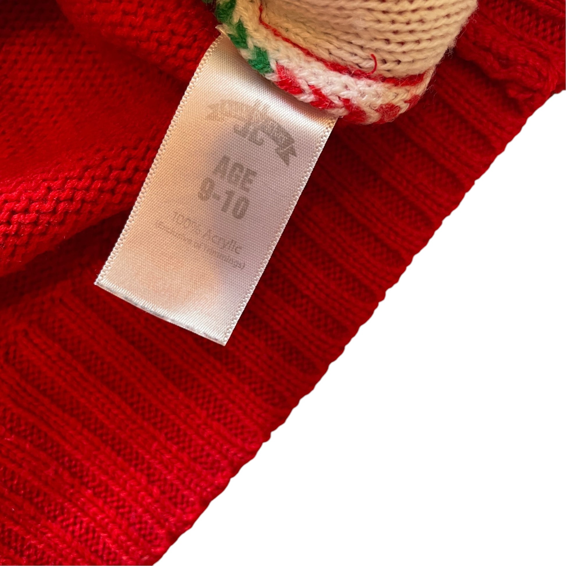 Made by Elves 9-10 years red Christmas jumper acrylic