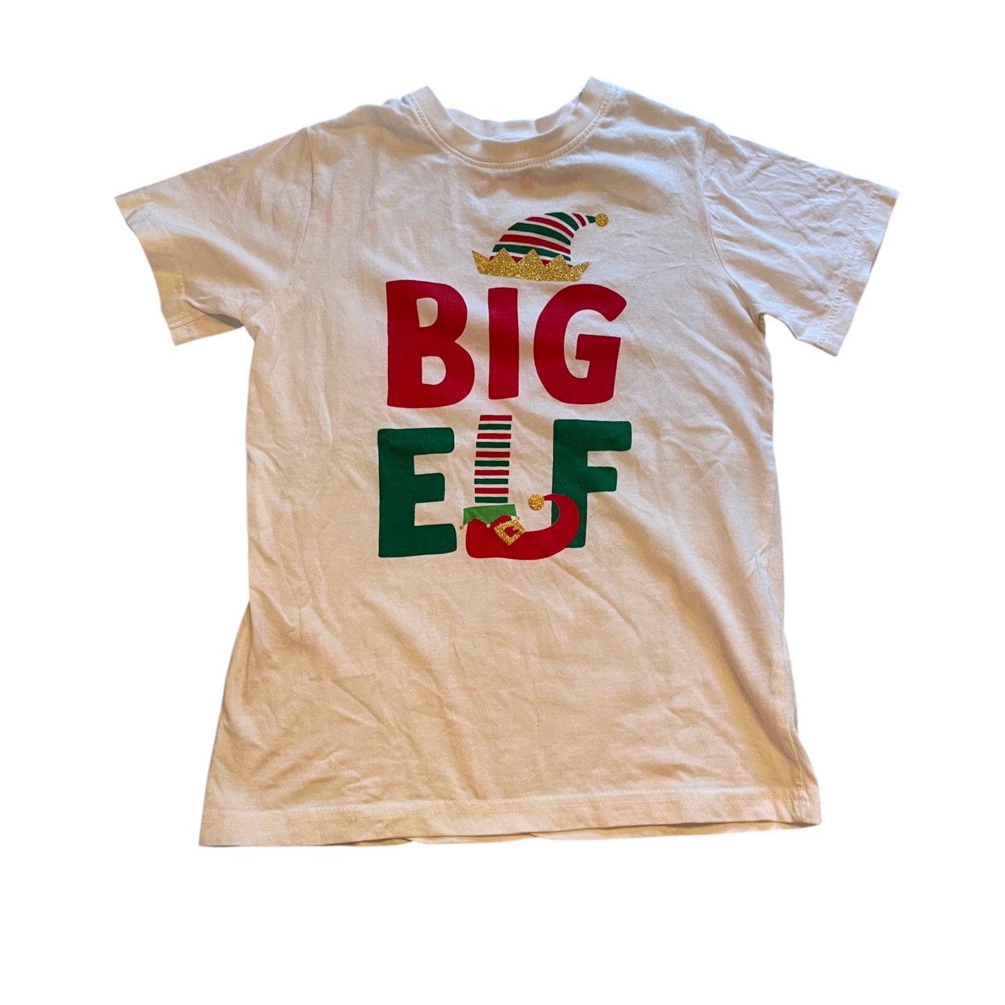 Made by Elves 9-10 years white t-shirt Christmas Big Elf cotton