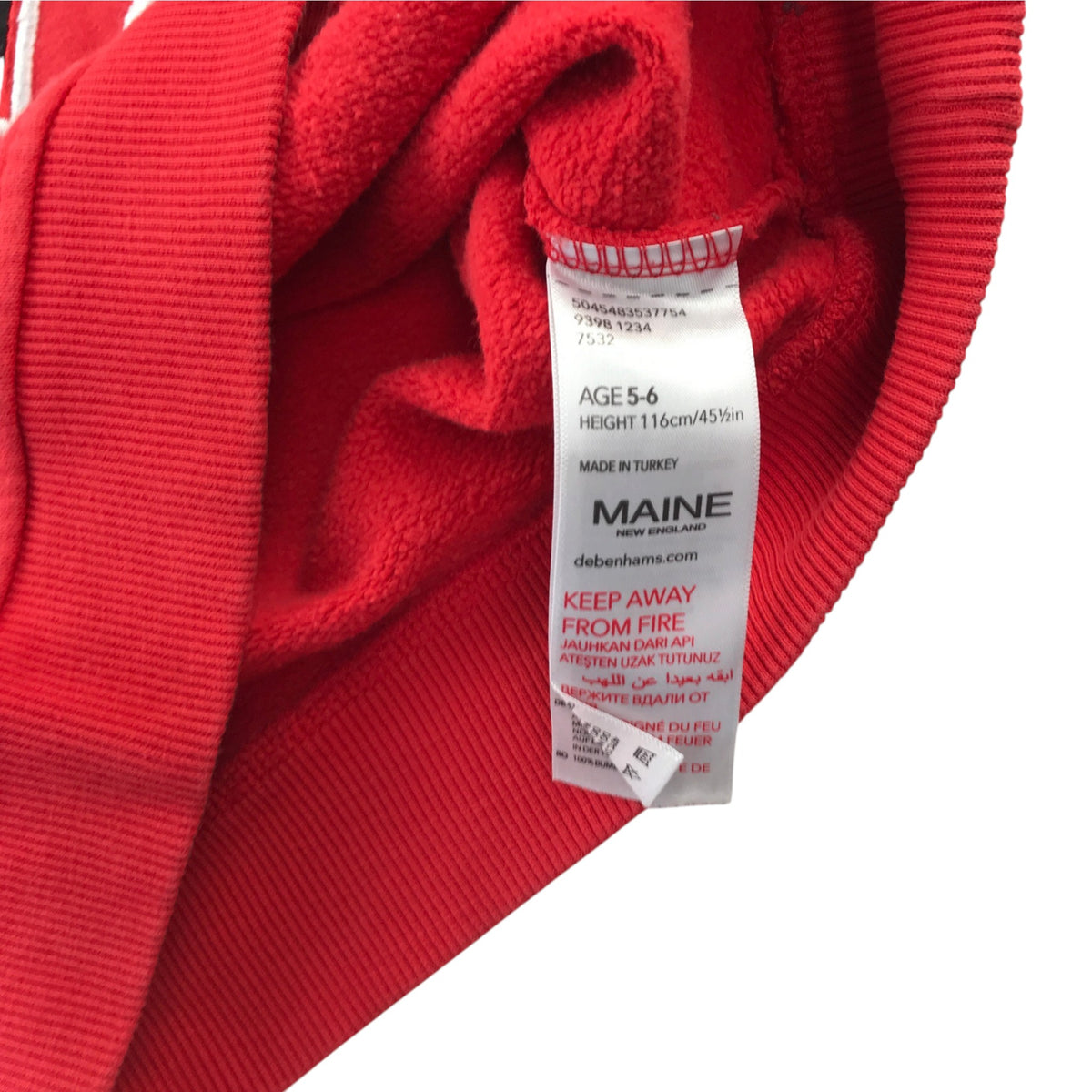 Maine 5-6 years red sweater cotton