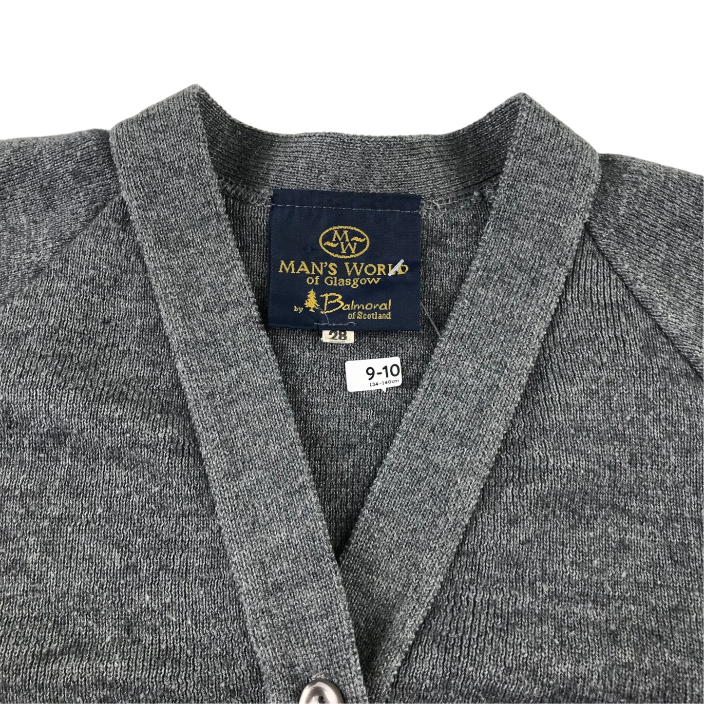 Man's World of Glasgow 9-10 years grey knit cardigan