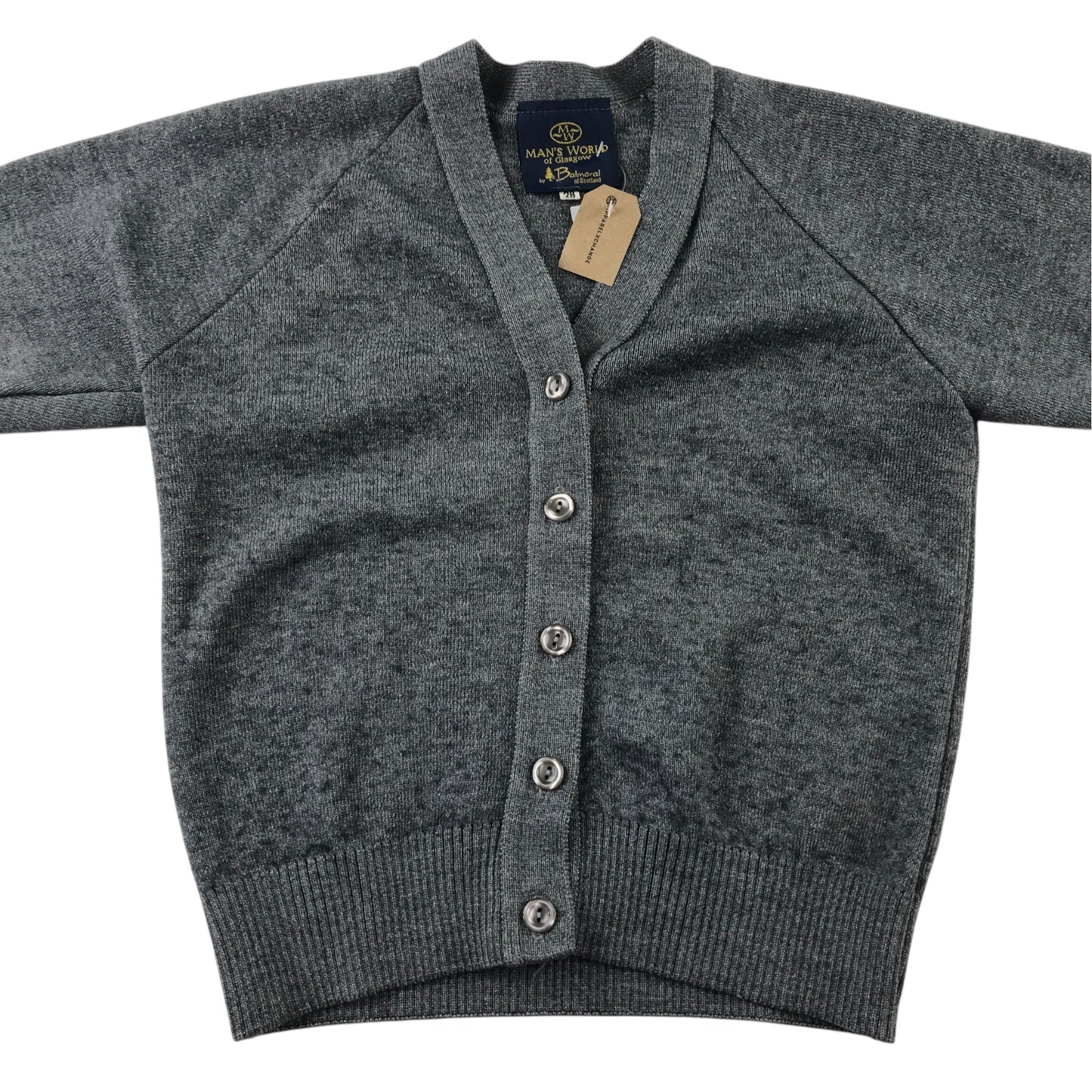 Man's World of Glasgow 9-10 years grey knit cardigan