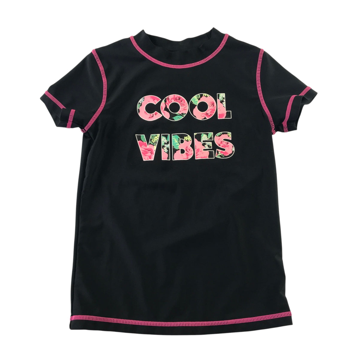 Mango Surf 7-8 years black swim top cool vibes polyester elastane