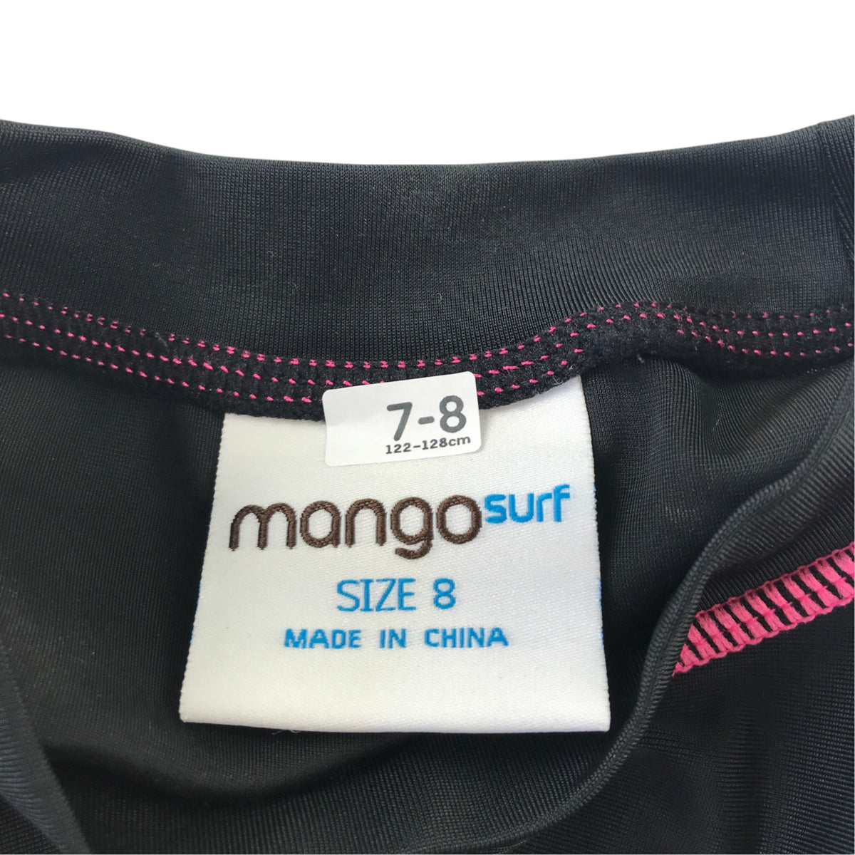 Mango Surf 7-8 years black swim top cool vibes polyester elastane