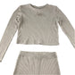 Matalan 11 years beige ribbed two piece set viscose polyester elastane
