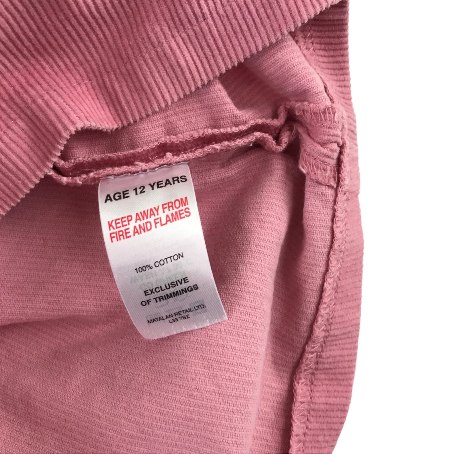 Matalan 12 years pink dungaree dress cotton