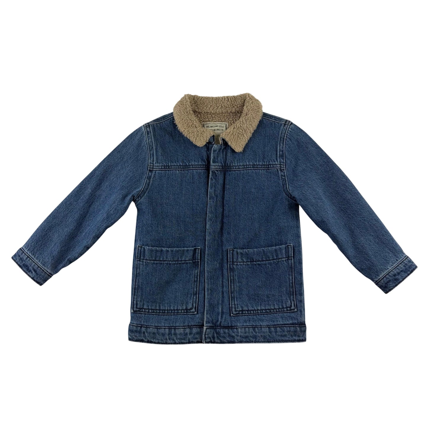 Matalan 5-6 years blue fleeced denim jacket cotton polyester
