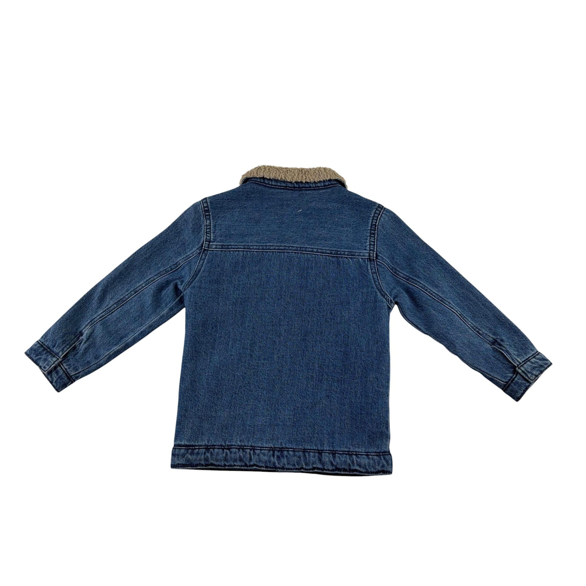Matalan 5-6 years blue fleeced denim jacket cotton polyester