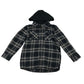 Matalan 8 years black tartan check hooded shirt cotton
