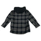 Matalan 8 years black tartan check hooded shirt cotton