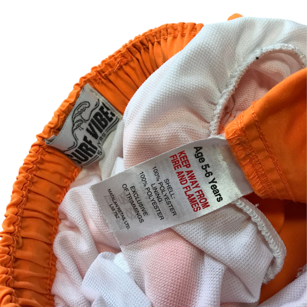 Matalan 5-6 years orange swim trunks polyester