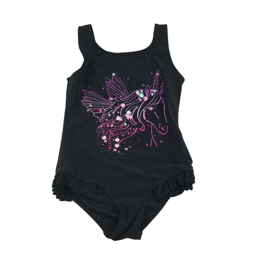 Matalan 8-9 years black swim costume sequin unicorn polyamide elastane polyester