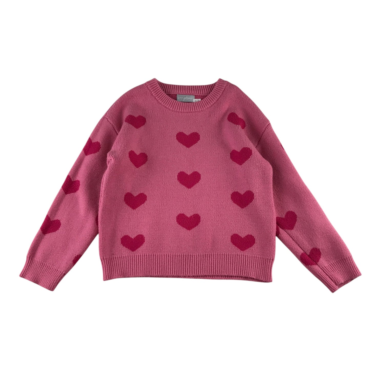 Matalan and Zara 8-9 years pink jumper and jeans bundle love hearts