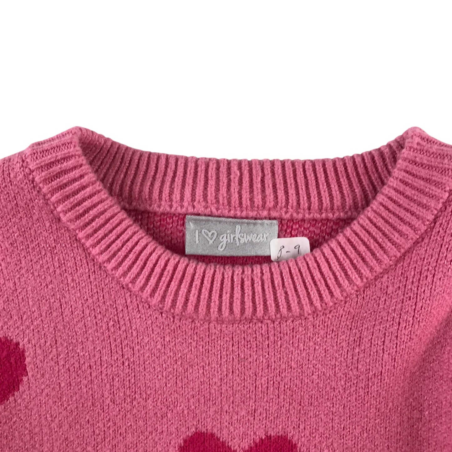 Matalan and Zara 8-9 years pink jumper and jeans bundle love hearts