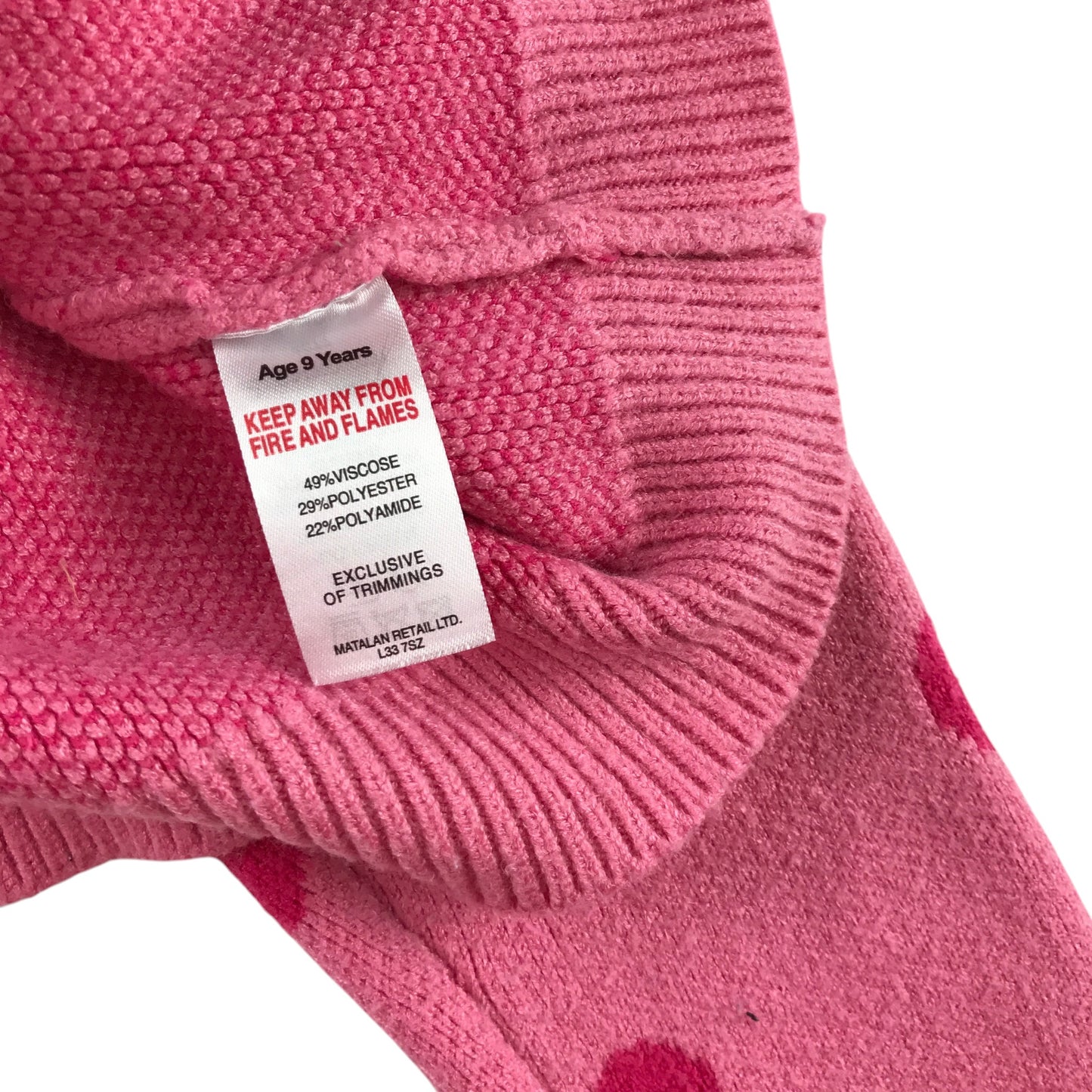 Matalan and Zara 8-9 years pink jumper and jeans bundle love hearts