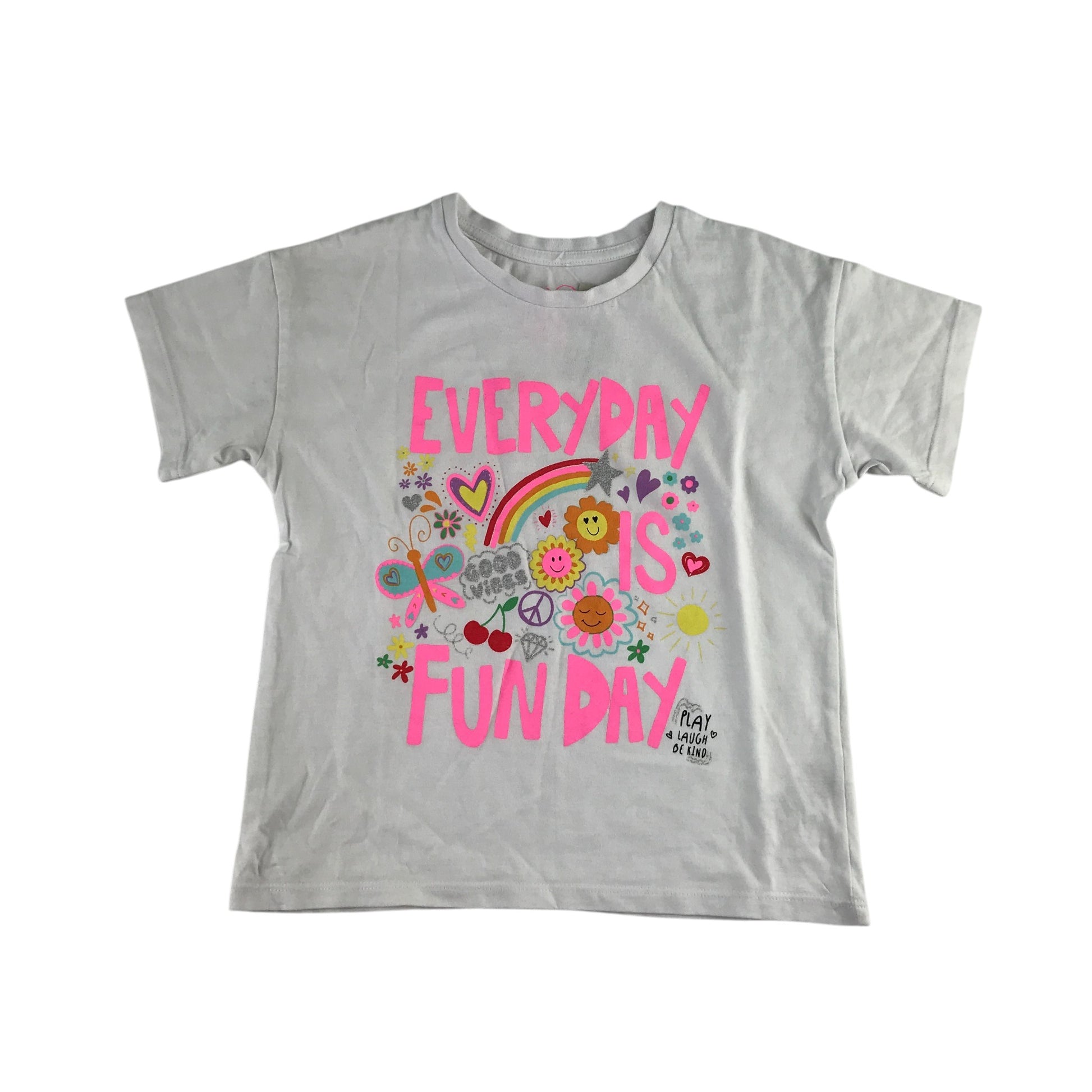 Matalan summer bundle 5-6 years white t-shirt and pink shorts cotton polyester