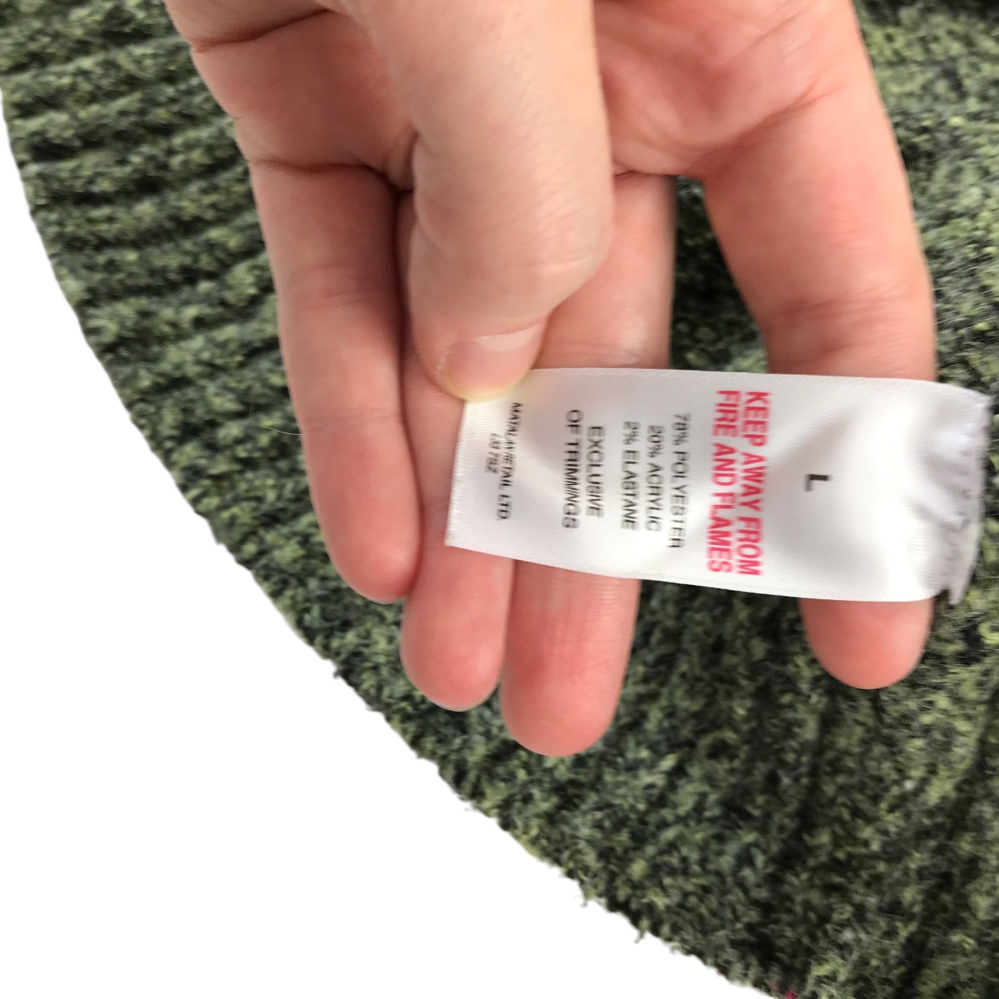 Matalan size L green knitted jumper polyester acrylic elastane
