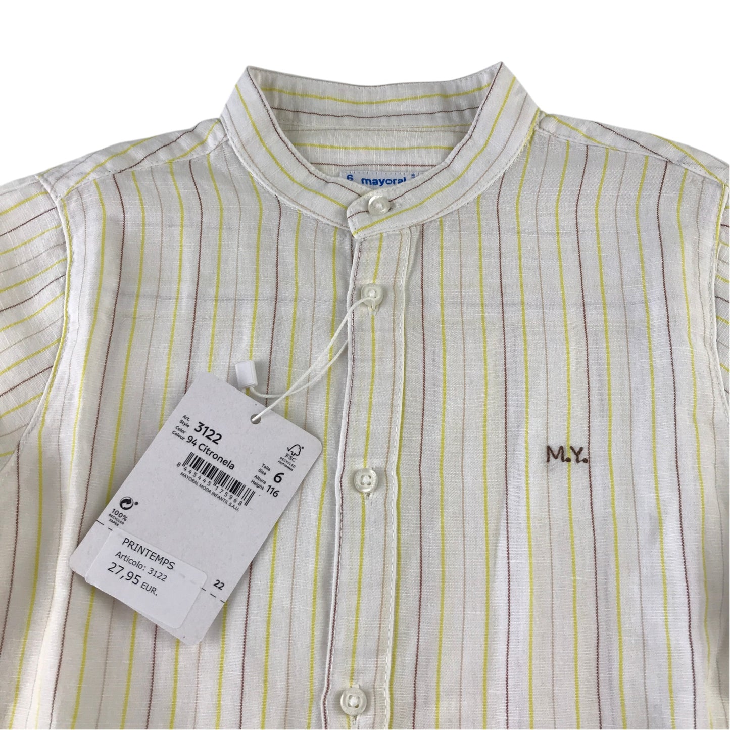 Mayoral 6 years cream shirt cotton linen