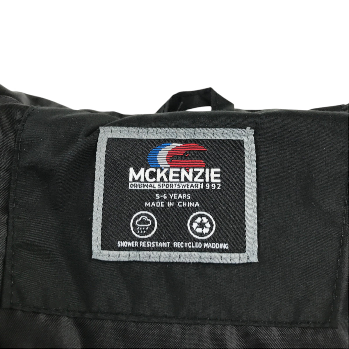 Mckenzie 5-6 years black hooded puffer jacket polyester recycled polyester