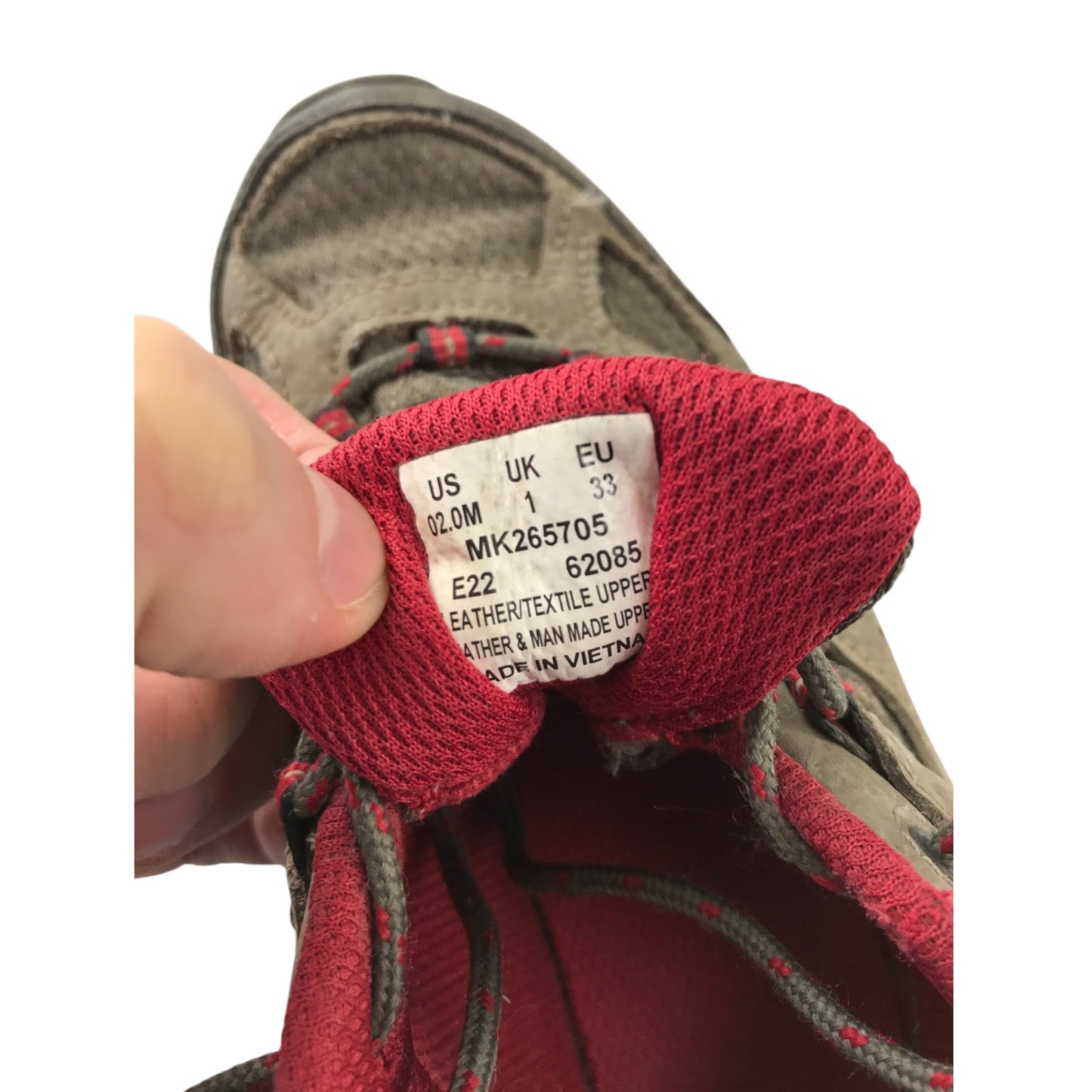 Merrell size 1 khaki walking trainers with laces