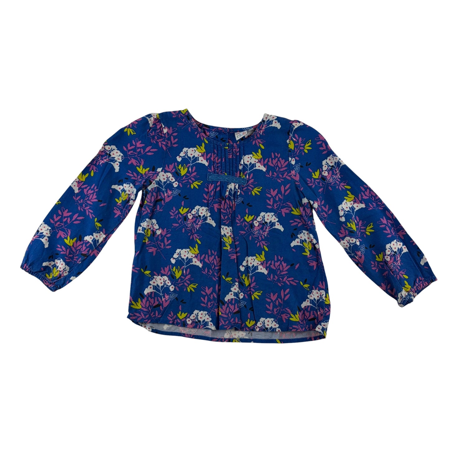 Mini Club 4-5 years blue floral blouse viscose