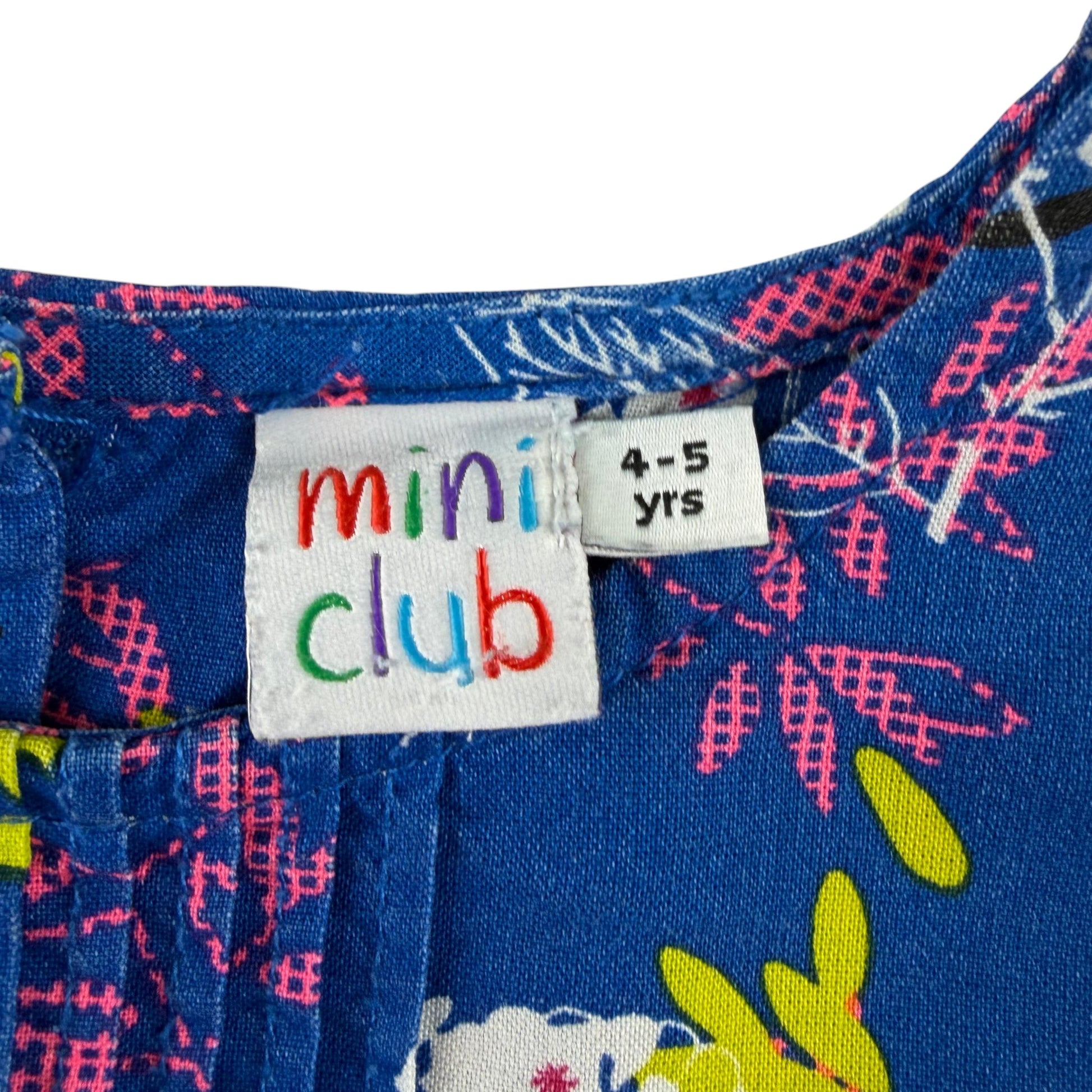 Mini Club 4-5 years blue floral blouse viscose