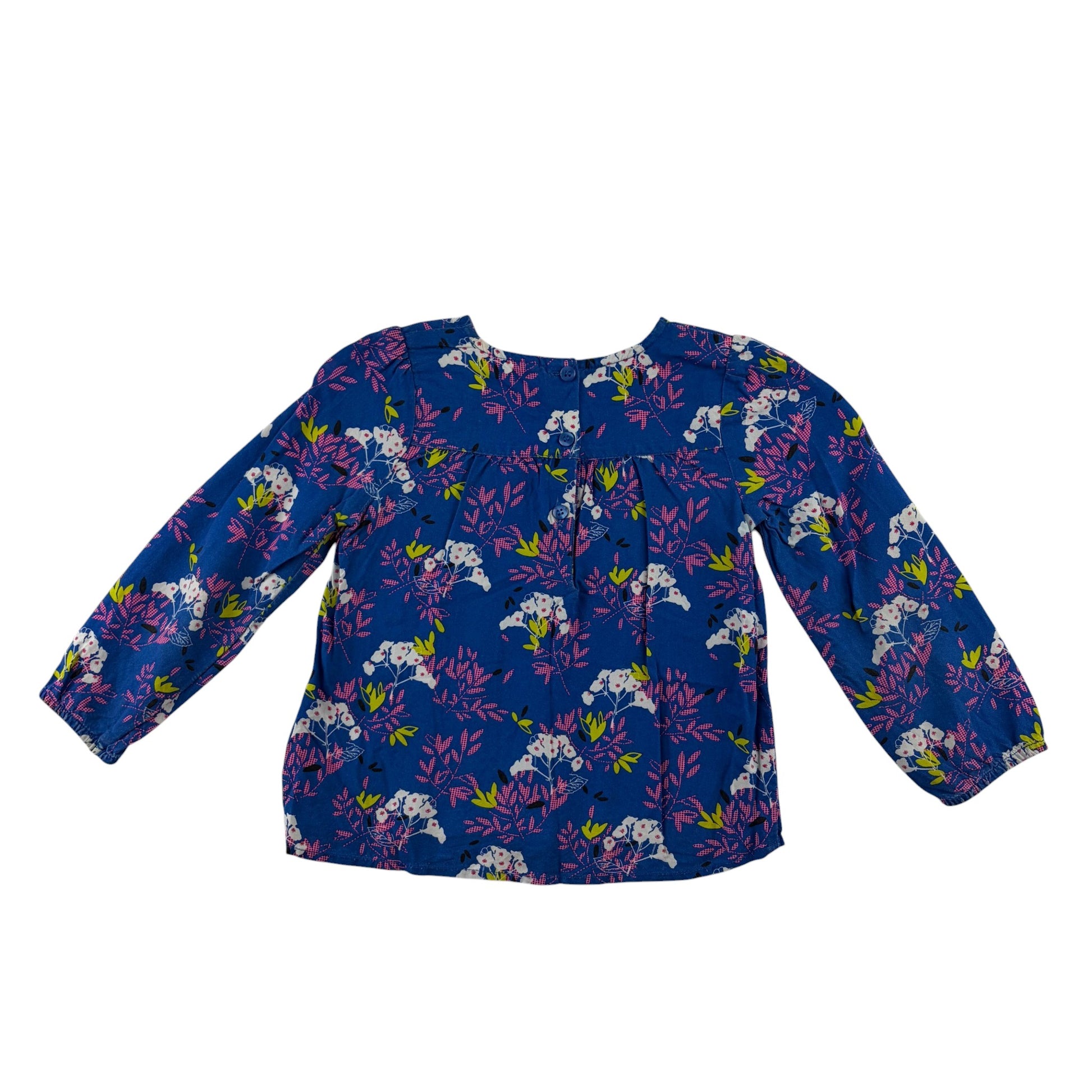 Mini Club 4-5 years blue floral blouse viscose