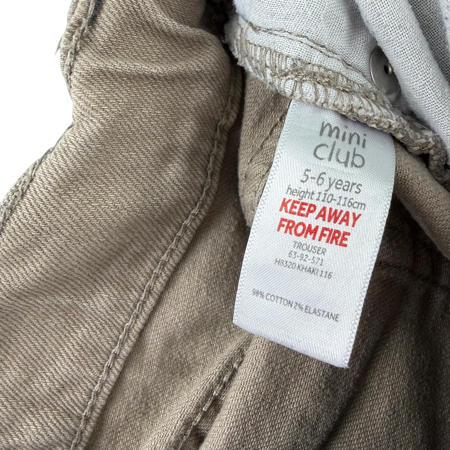 Mini Club 5-6 years beige trousers cotton elastane
