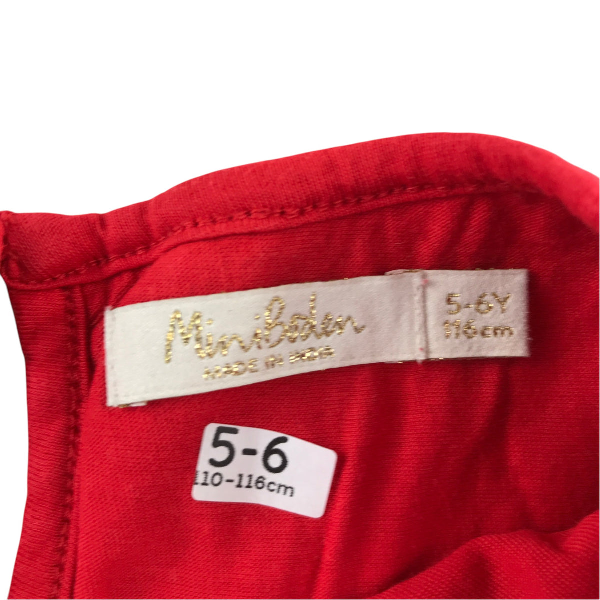 Mini Boden 5-6 years red dress golden sequins